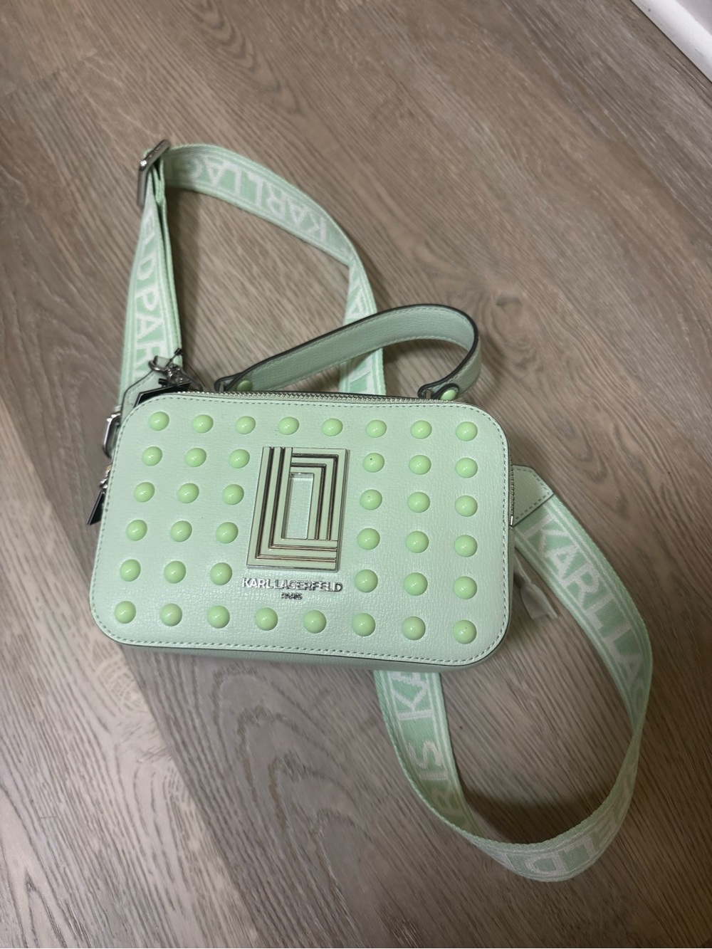 Karl Lagerfeld Pistachio Studded Crossbody Bag
